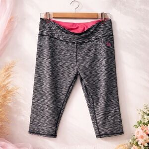 RBX Black and Pink Patterned Mid-Calf Leggings